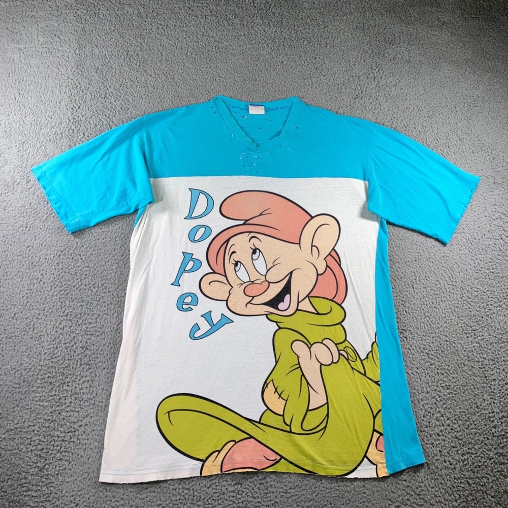 Vintage 90s Disney Store Dopey T Shirt Mens 2XL Thrashed Shredded Graphic Grunge